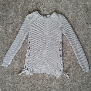 Gray side-tie sweater NWT